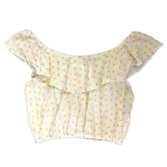 Off the Shoulder Floral Crop Top - Picture 1 of 5